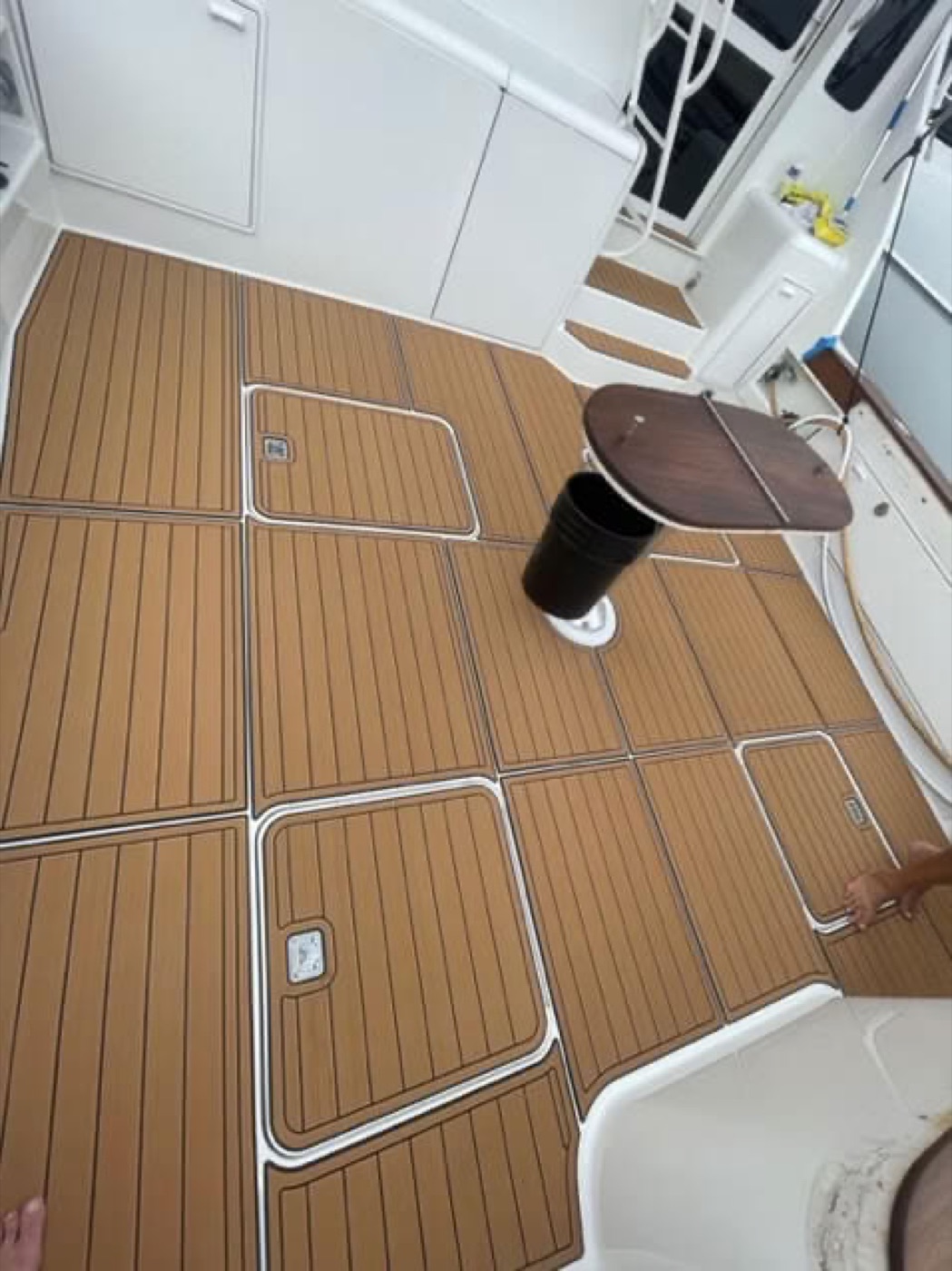 SeaDek detail around rod holder